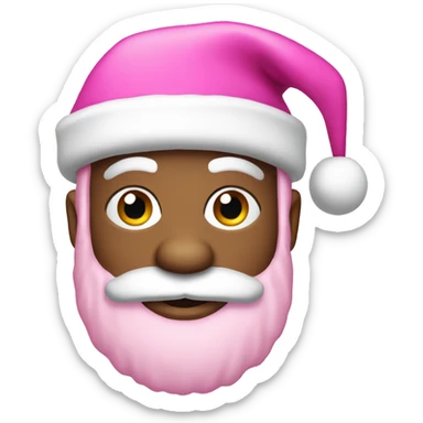 Pink hat santa claus sticker