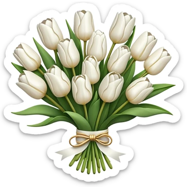 white tulip bouquet  sticker