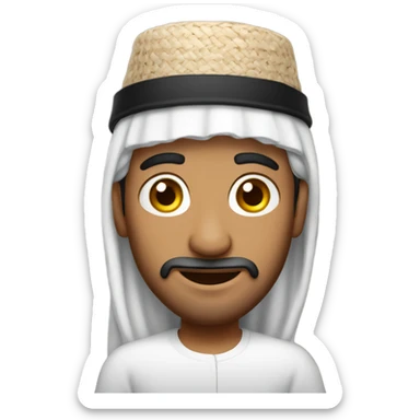 Arabian man wearing a Jewish hat sticker