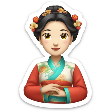 Chinese lady wear Chinese traditional clothes sticker