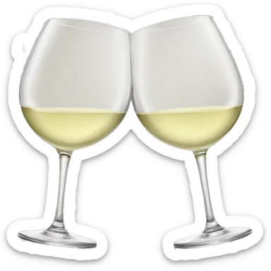 2 white wine glasses cheers sticker