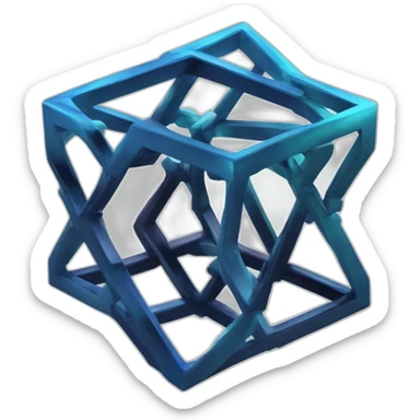ion learning gradient 4d Tesseract logo hd sticker