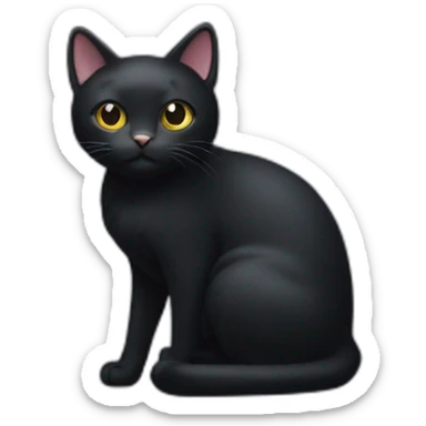 black cat with a withe spot on the breast sticker