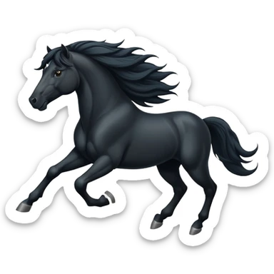 black stallion running pose sticker