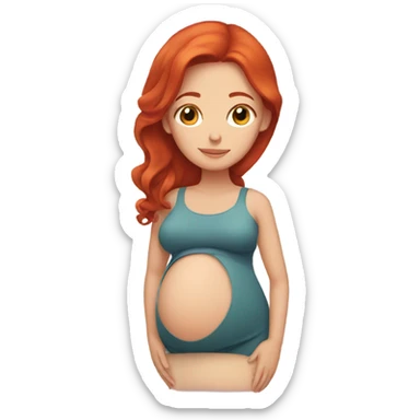 girl pregnant with red hair sticker