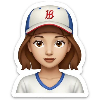dancer girl with brown hair and baseball cap on  sticker