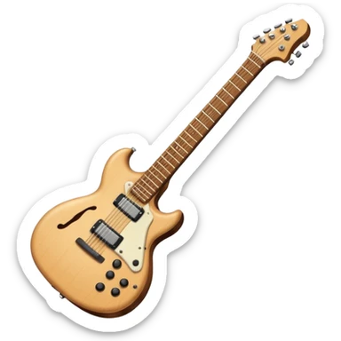wooden electro guitar sticker