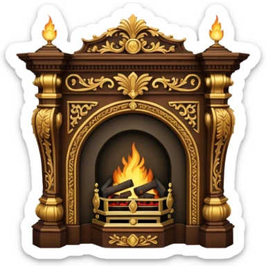 Victorian Ornate Fireplace sticker