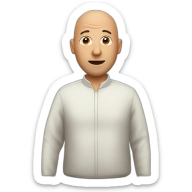 bald man as bedbug sticker