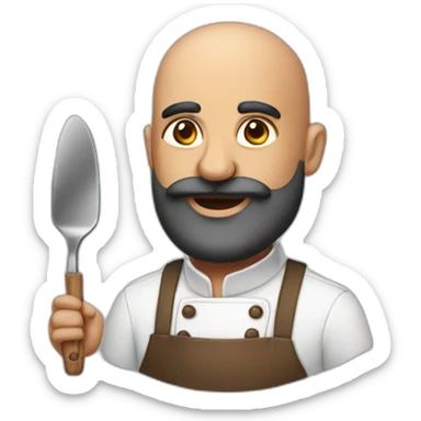 Bald long bearded Indian masterchef sticker