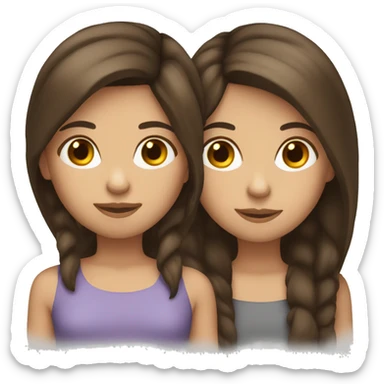 Three medium length brunette hair female friends sticker