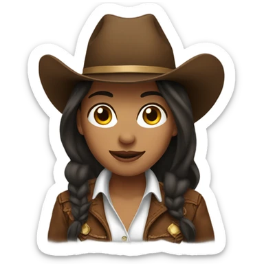 Brunette cowgirl sticker