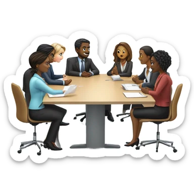 work meeting at a table sticker