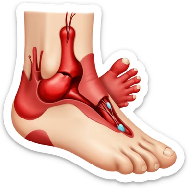 a foot with a chronic diabetic foot injury sticker