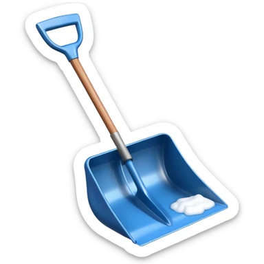snow shovel object icon, metal snow shovel with wooden handle, winter equipment, glossy highlights, 3D cartoon, mobile game icon style, centered, clean background, no text, no watermark

 sticker