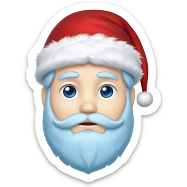 Fantasy human emoji portrait, Santa Claus hat with icy frost, simple winter mantle with icy blue fur trim and crimson inner fabric, northern winter aesthetic, calm heroic expression, clean flat emoji design, male/female variant
 sticker
