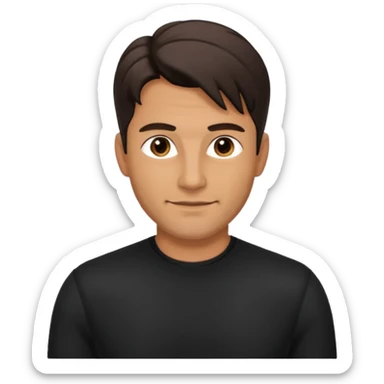 A very handsome successful man in his 40s. Day hair. Wearing black   sticker