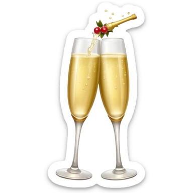 champagne and berries sticker