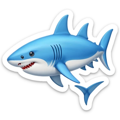 Crea un emoji de un tiburón con zapato azules sticker