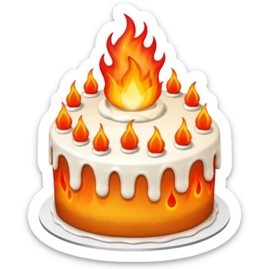 CAKE on fire sticker