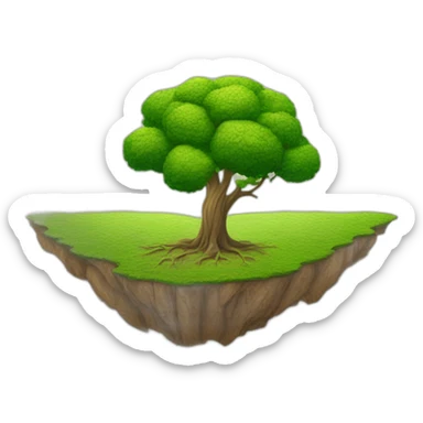 a tree, split down the middle with green and luscious land on the left and arid and dead on the right sticker