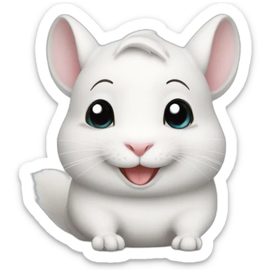 happy white chinchilla sticker