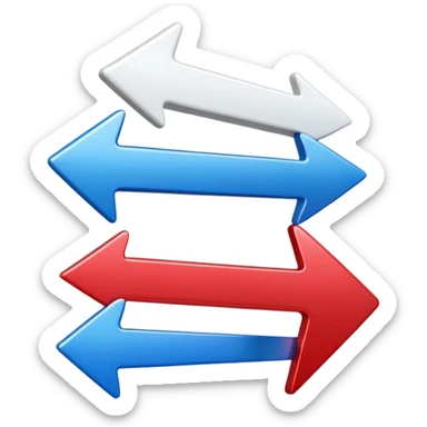 Make me an emoji to my school Holy cross davao college  representing this three colors ❤️💙🤍 make it like an double arrow down. sticker