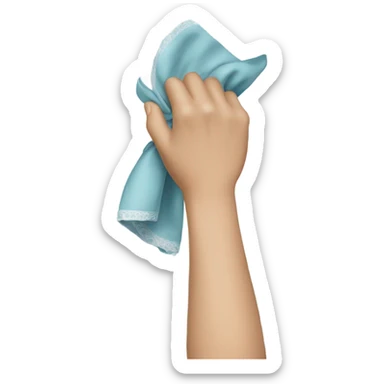 Hand holding a handkerchief sticker