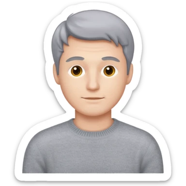 cashmere sweater grey men, just the sweater, no emojis on it sticker