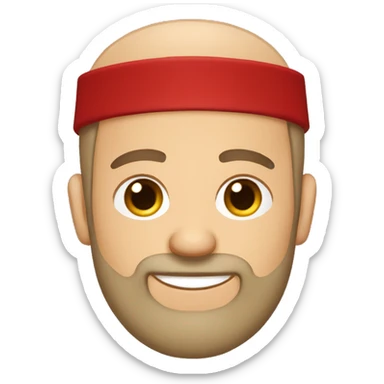  Bald Caucasian man with light brown beard in a Moroccan fez sticker
