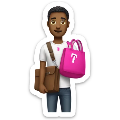 Guy with T-Mobile Bag sticker