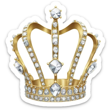 small silver gold crown diamond tiara sticker