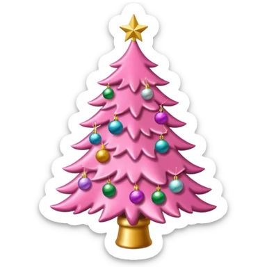 pink christmas tree sticker