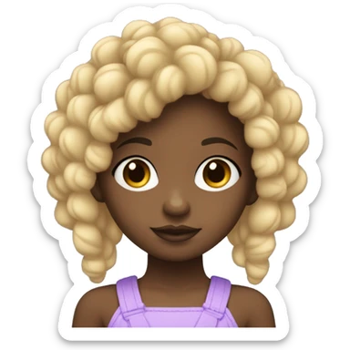 niña negra de 3 años con trenzas en el pelo afro con chica de 21 años rubia de ojos azules sticker