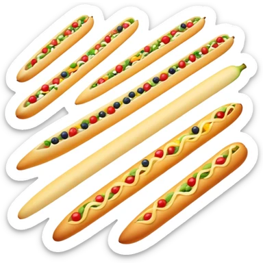 food arranged in a neat row sticker