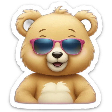 Carebear with sunglasses sticker