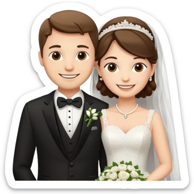 bride and groom in wedding setup sticker