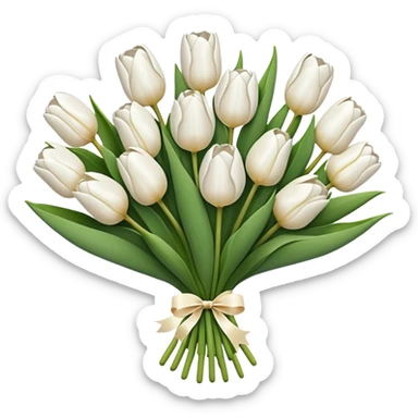 white tulip bouquet  sticker