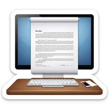 Desk with computer showing document that starts with "Dear God" sticker