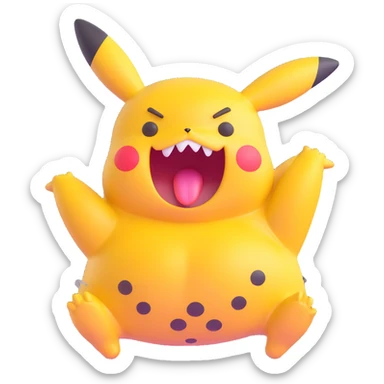 chubby Pikachu with spots yelling in terror sticker