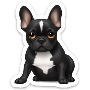 Black Frenchie laying sticker