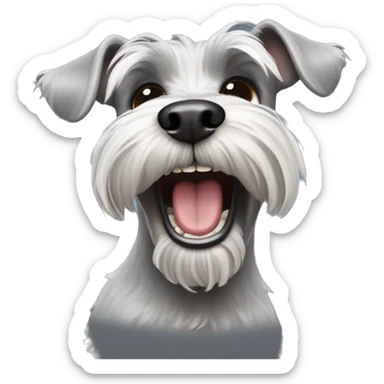 Schnauzer laughing  sticker
