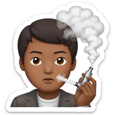 square-headed asian dude vaping  sticker