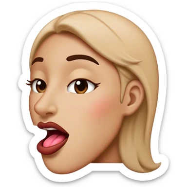 emoji side profile big nose point tale big lips dark blush sticker