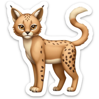 Cute cool bobcat-lynx-cheetah-caracal-animal-hybrid-Fakemon full body sticker