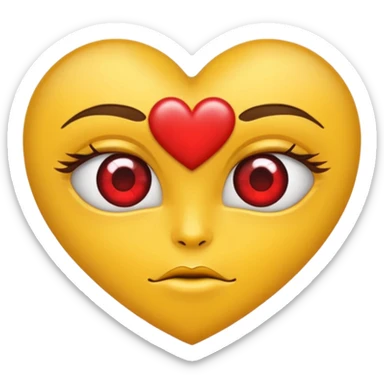 Cara amarilla con corazones en Los ojos y las megillas Rojas sticker