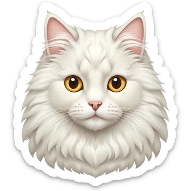 White Norwegian forest cat with majestic ruff, triangular face, thick winter coat sticker