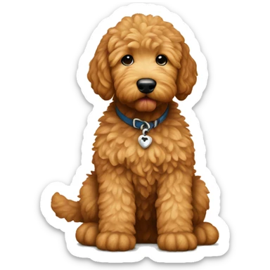 Ginger golden doodle. Baby. Full body sitting down sticker