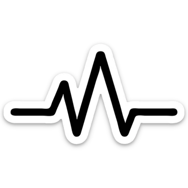 modern minimal pulse icon, simple clean lines, suitable for app interface sticker