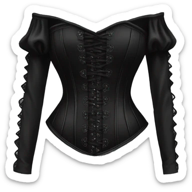 gothic black long sleeve corset sticker